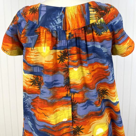 VTG Pacific Isle Creations of Hawaii Womens 20 Muu Muu Dress Sunset Tropical USA - Picture 6 of 11